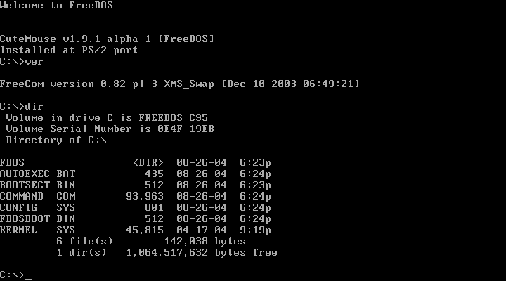 FreeDOS_Beta_9_pre-release5_(command_line_interface)_on_Bochs_sshot20040912.png