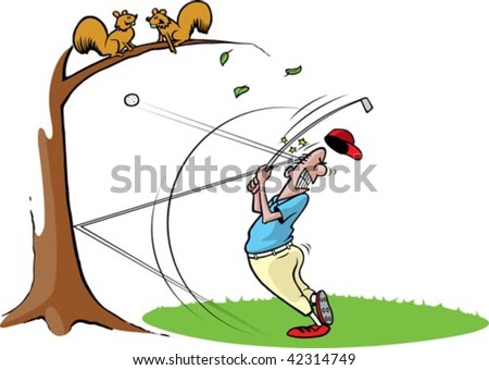 stock-vector-a-cartoon-golfer-getting-hit-in-the-head-with-a-ball-golfer-grass-tree-and-ball-are-on-separate-42314749.jpg